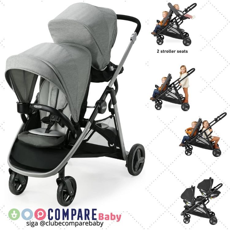 😍 Graco Carrinho de Bebê Gêmeos Passeio Ready2Grow LX 2.0 CZ