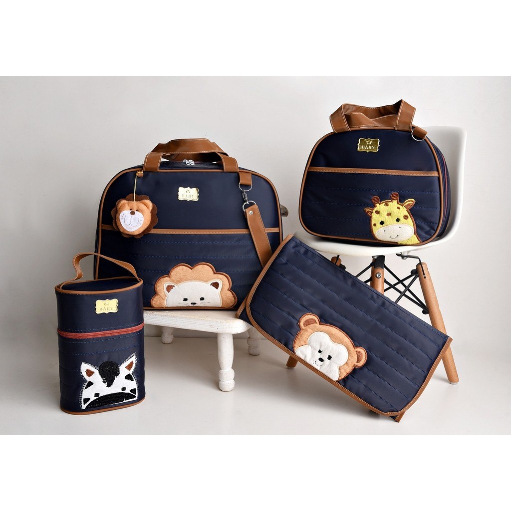 🛍️ Kit Bolsas de Bebê Maternidade Família Bichinhos