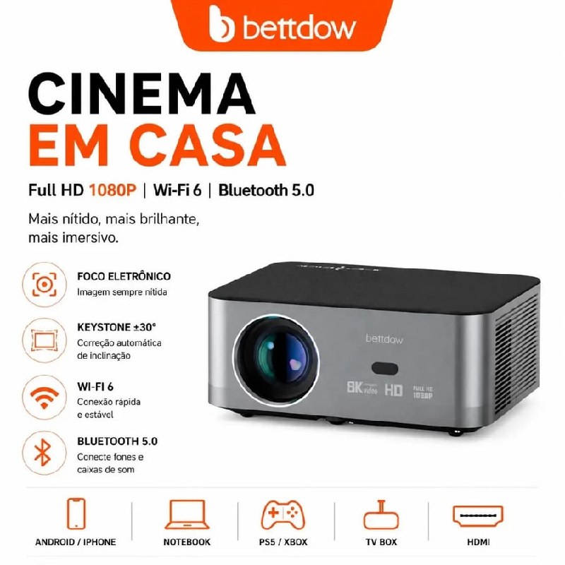 📺 BETTDOW Full HD 1080P Projetor 4K