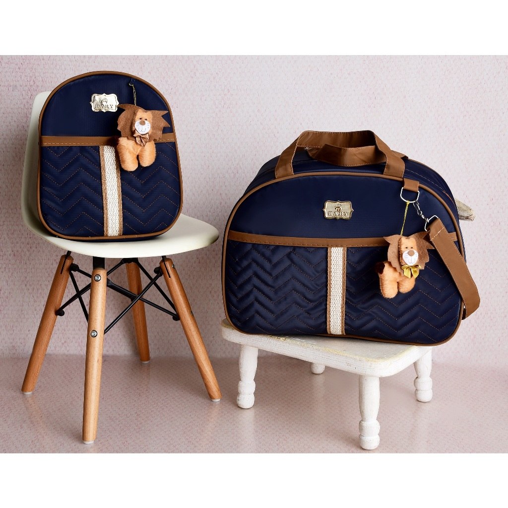 🛍️ Kit 2 peças Bolsa de Bebê Mala Maternidade com Mochila Várias Cores