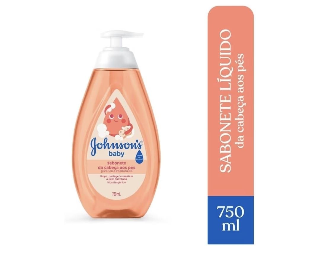 Sabonete Líquido Johnson's Baby Glicerina Da Cabeça aos Pés, 750ml