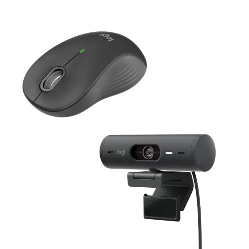 🛍️ Mouse Sem Fio Logitech M550 L Grafite + Webcam Full HD Logitech Brio 500 - Grafite