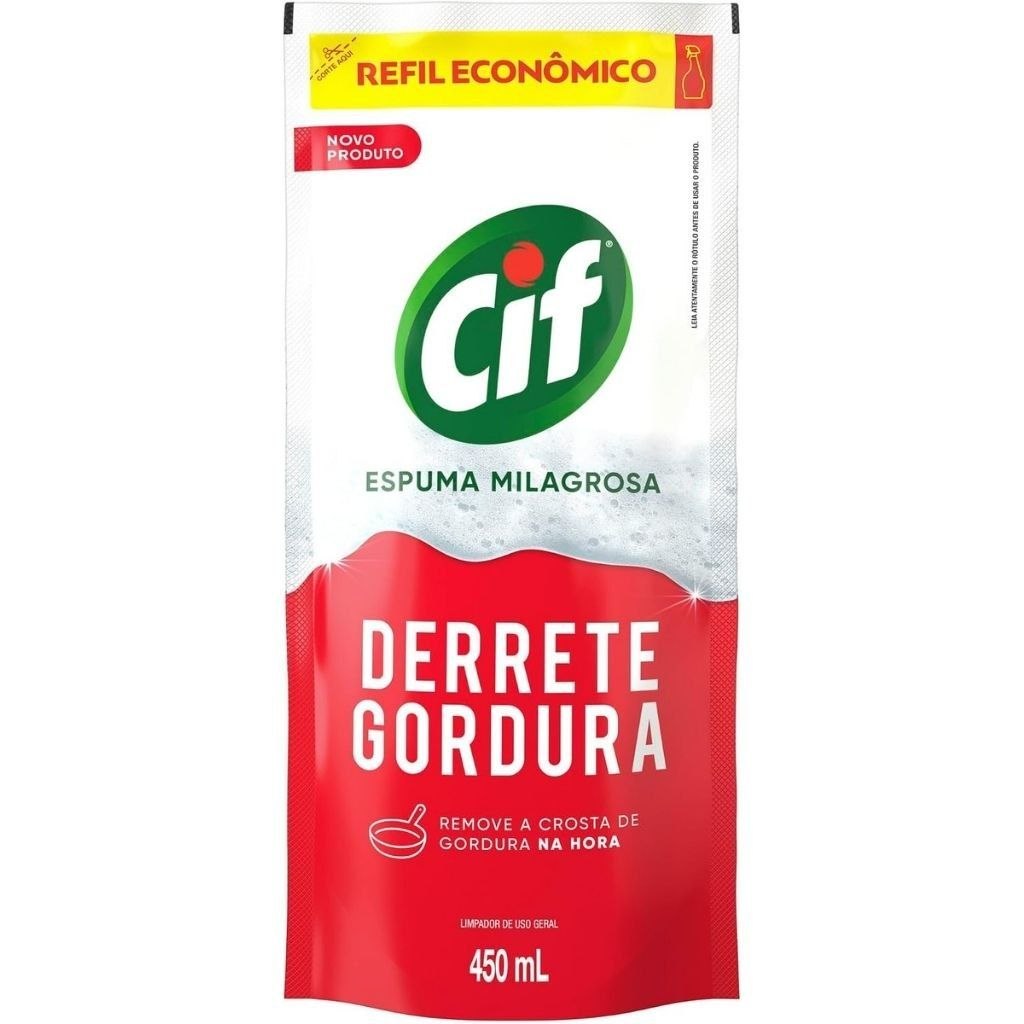 Limpador Especialista CIF Derrete Gordura 450 ml Refil Econômico