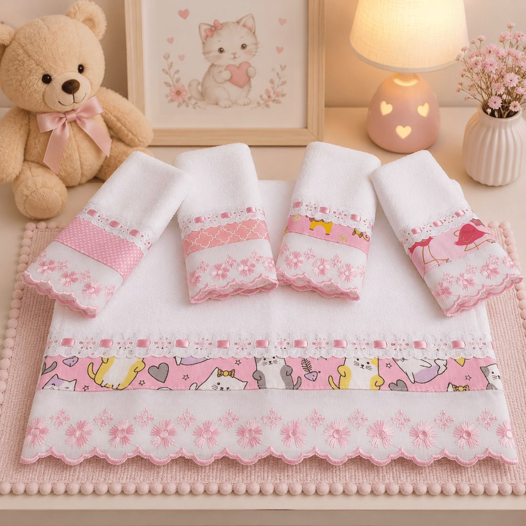 🛍️ Kit Fralda Com 05 Babete Fraldinha De Boca Pano De Boca Para Bebê Com Passafita e Lasy