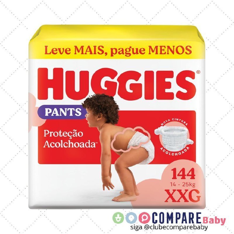 😍 Fralda Pants Huggies Proteção Acolchoada PACOTÃO XXG 144