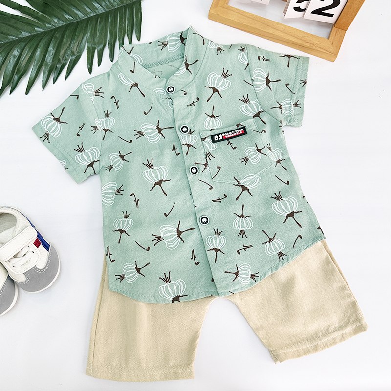 🛍️ Conjunto De Roupa Para Bebê Menino 0-5 Anos – Camiseta E Shorts De Algodão Com Estampa