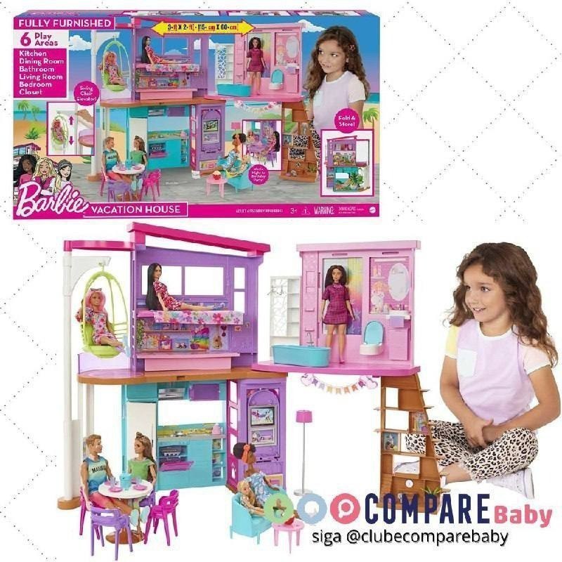 😍 Barbie Casa de bonecas Malibu, Mattel