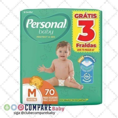 😍 Fralda Personal Protect e Sec M Hiper 70 unidades