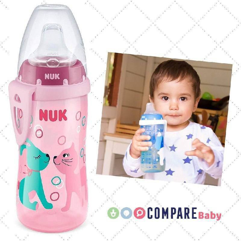 😍 Copo Antivazamento Active Cup, NUK, Rosa ou Branco, 300 ml