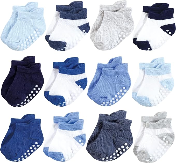 🫧 Hudson Baby Unisex Baby Non-Skid No-Show Socks, 0 a 6 meses