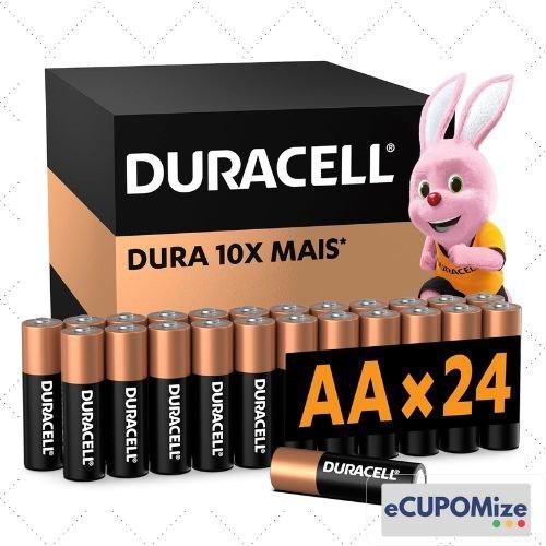 😍 Duracell Pilha Alcalina AA Pequena Com 24 Unidades