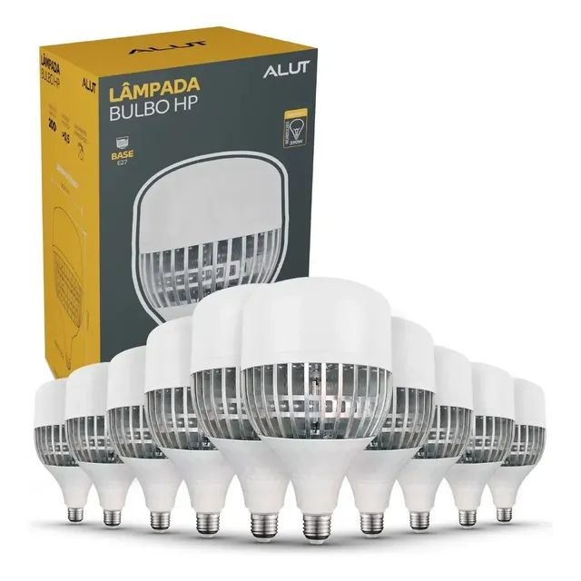 - Kit 10 Lâmpadas LED Bulbo 80W Alta Potência Branco Frio 6500K Bivolt E27 - Super Bulbo E