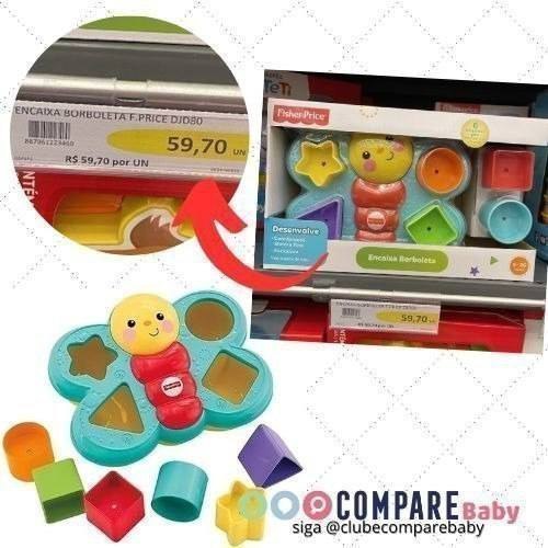 😍 Encaixa Borboleta, Fisher Price, Mattel