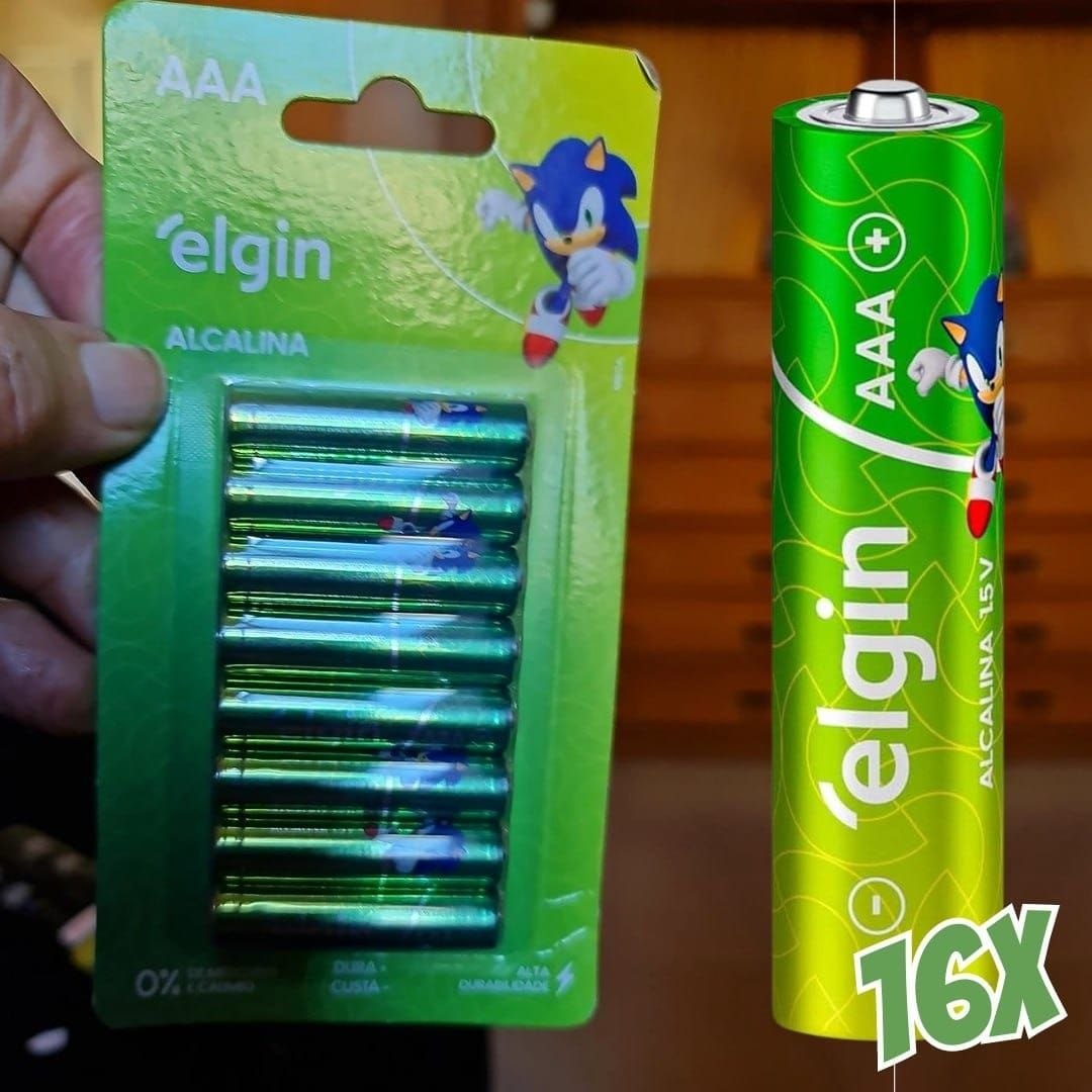 Pilha Alcalina AAA com 16 unidades Elgin Palito