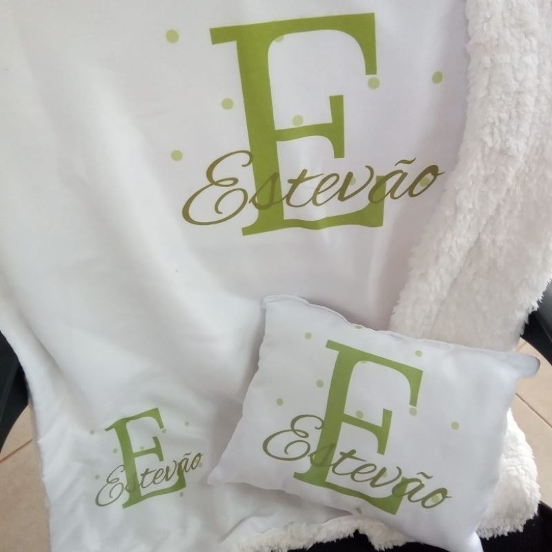 🛍️ manta Cobertor de Bebê Personalizado + travesseiro de bebe Personalizado , com nome do