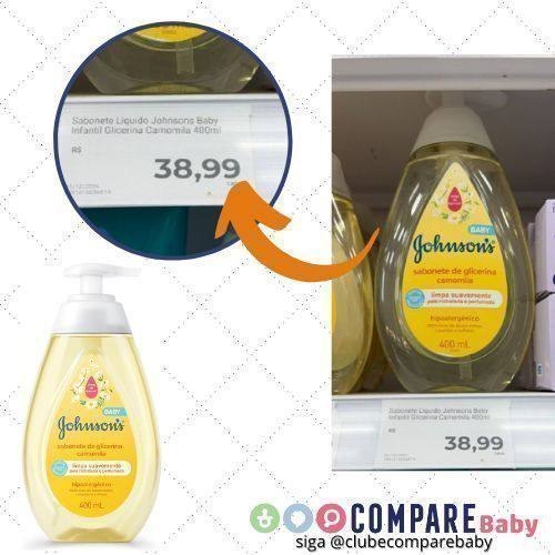 😍 Sabonete Líquido Glicerina Camomila JOHNSON’S® Baby, 400mL