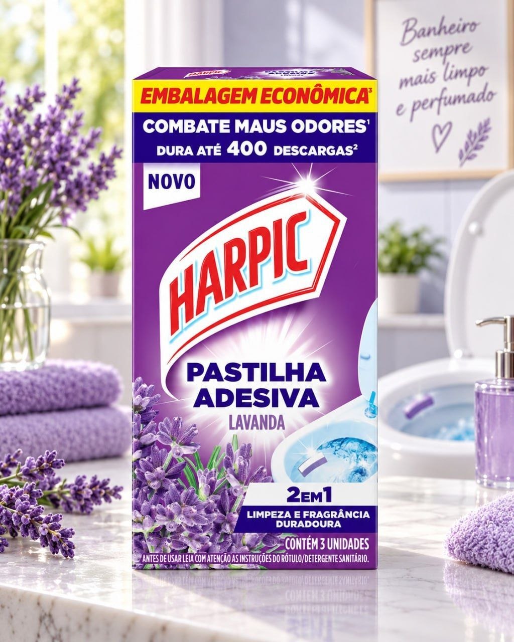 Pastilha Adesiva Power 2 em 1 Limpador e Aromatizador