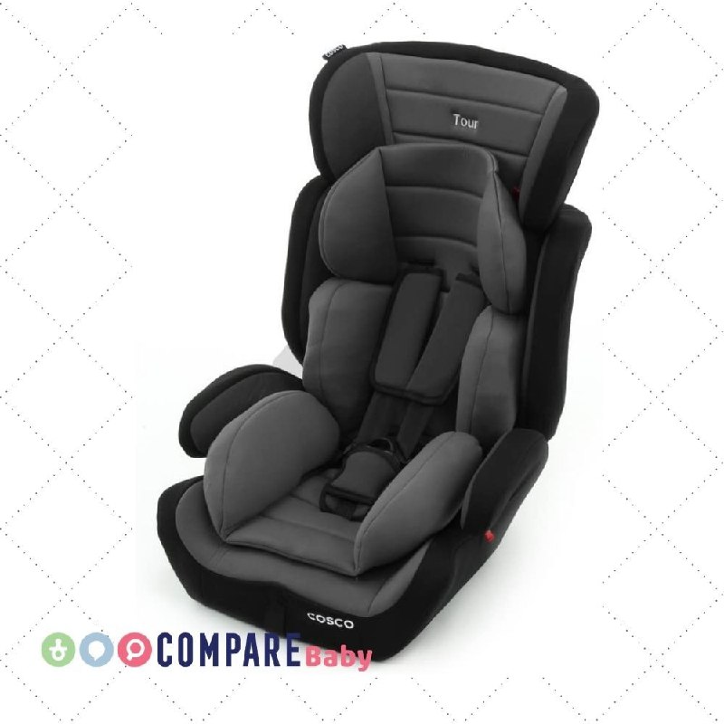 😍 Cosco Kids, Cadeirinha Tour, 9 a 36 Kg, Cinza e Preto