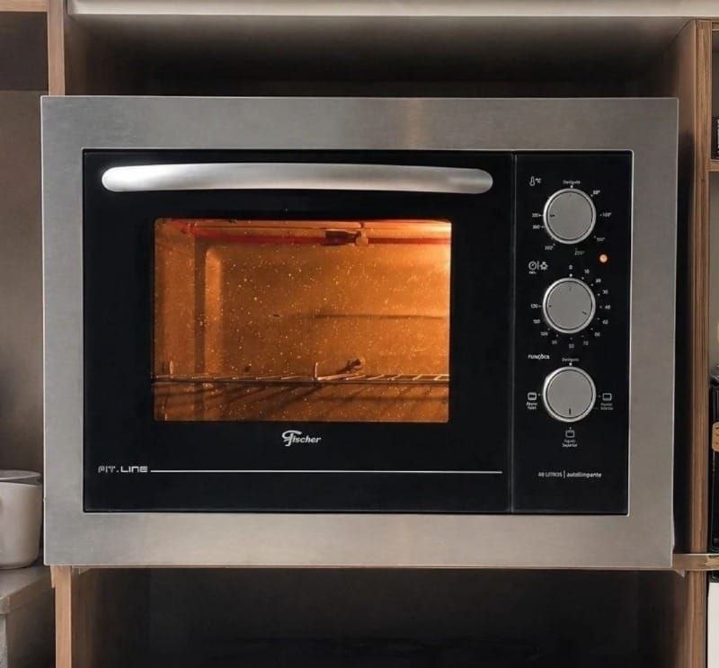 FISCHER FORNO ELÉTRICO EMBUTIR FIT LINE 48L INOX 220V