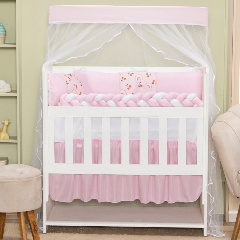 🛍️ Kit Mini Berço Trança 06 Peças Sublimado Menino e Menina