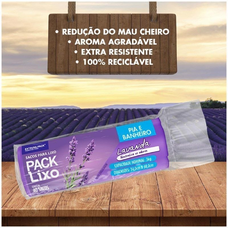 Sacos de Lixo Perfumardos que Neutralizam o Odor, para Pia e Banheiro - Extrusa - Pack