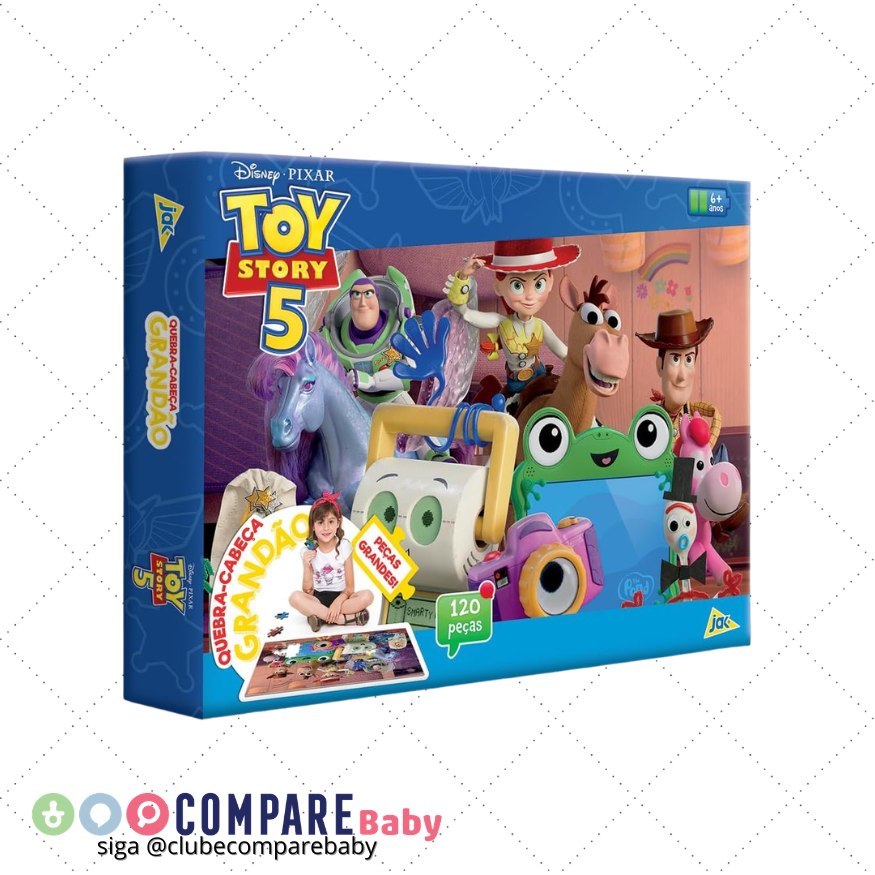 😍 Toyster - Toy Story 5 - Quebra-cabeça Grandão 120 Peças - Disney Pixar - JAK