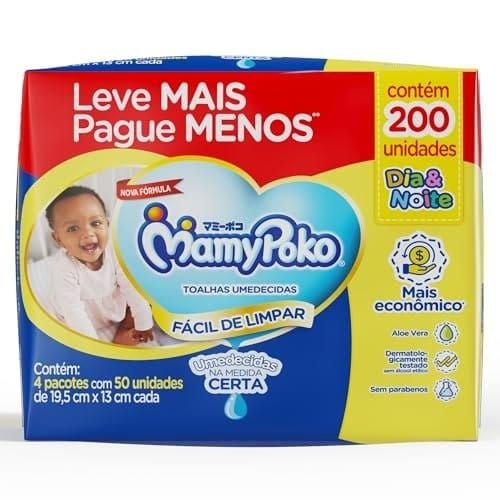 🛍️ MamyPoko Lenços Umedecidos Dia&Noite 200 Unidades