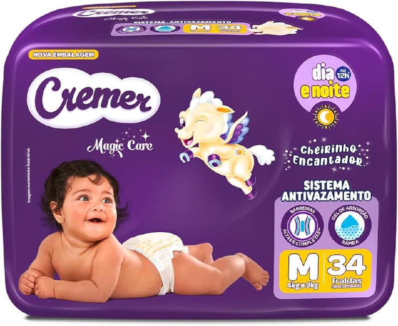 🛍️ Fralda Cremer Econômica M 34 Unidades