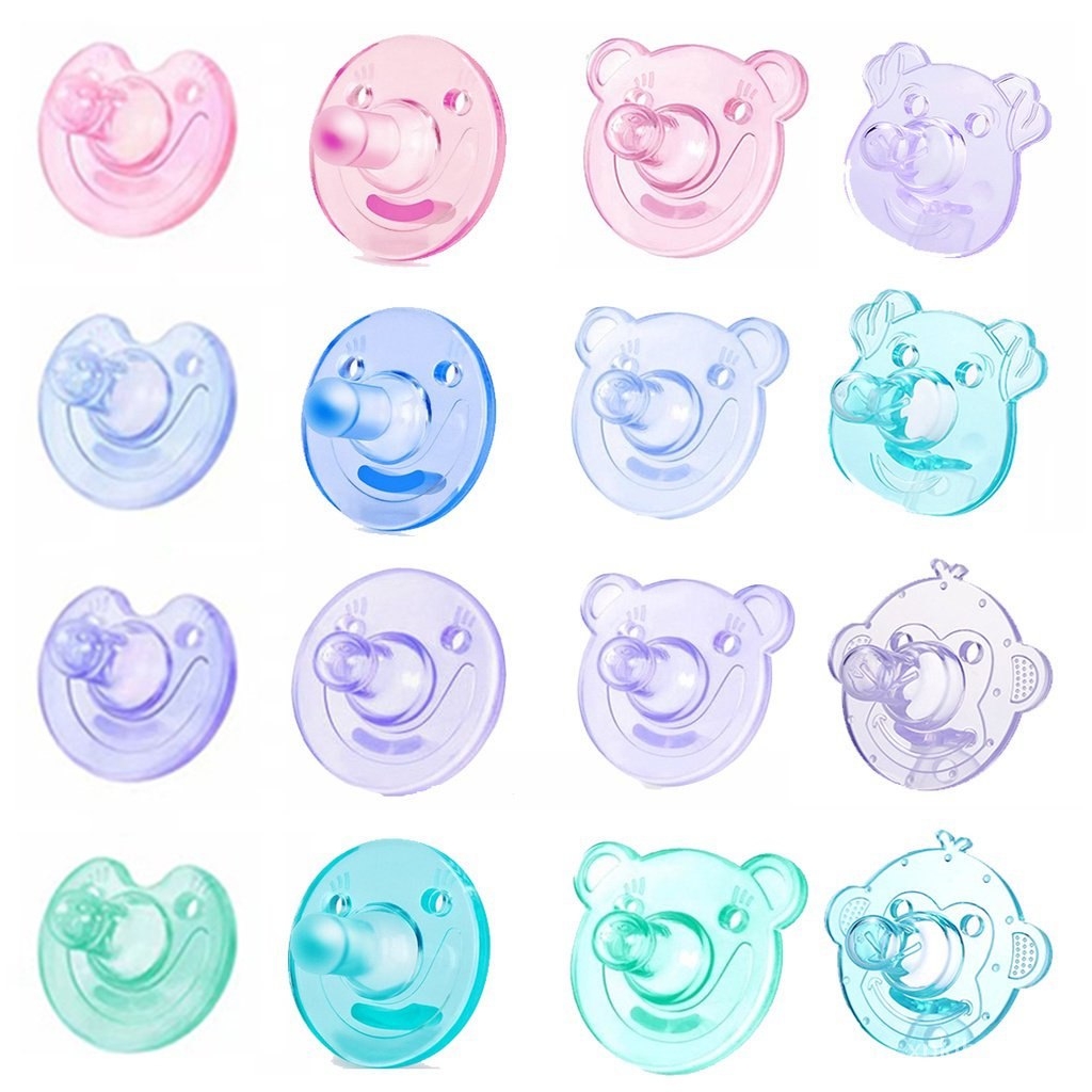🛍️ Chupeta de silicone transparente cor doce, Bebê bonito OSPP