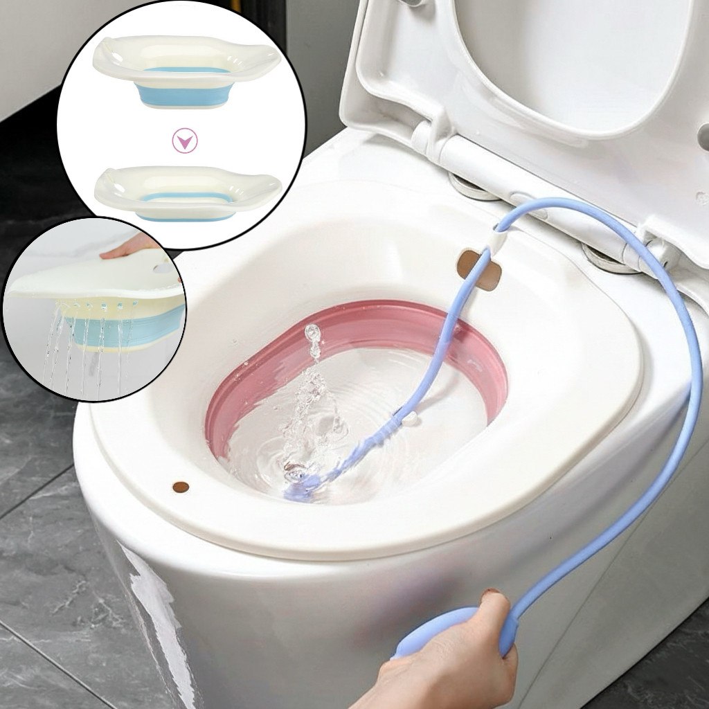 🛍️ Bidê Portátil Dobrável para Assento Sanitário - Alívio e Higiene Pós-parto e Hemorroid