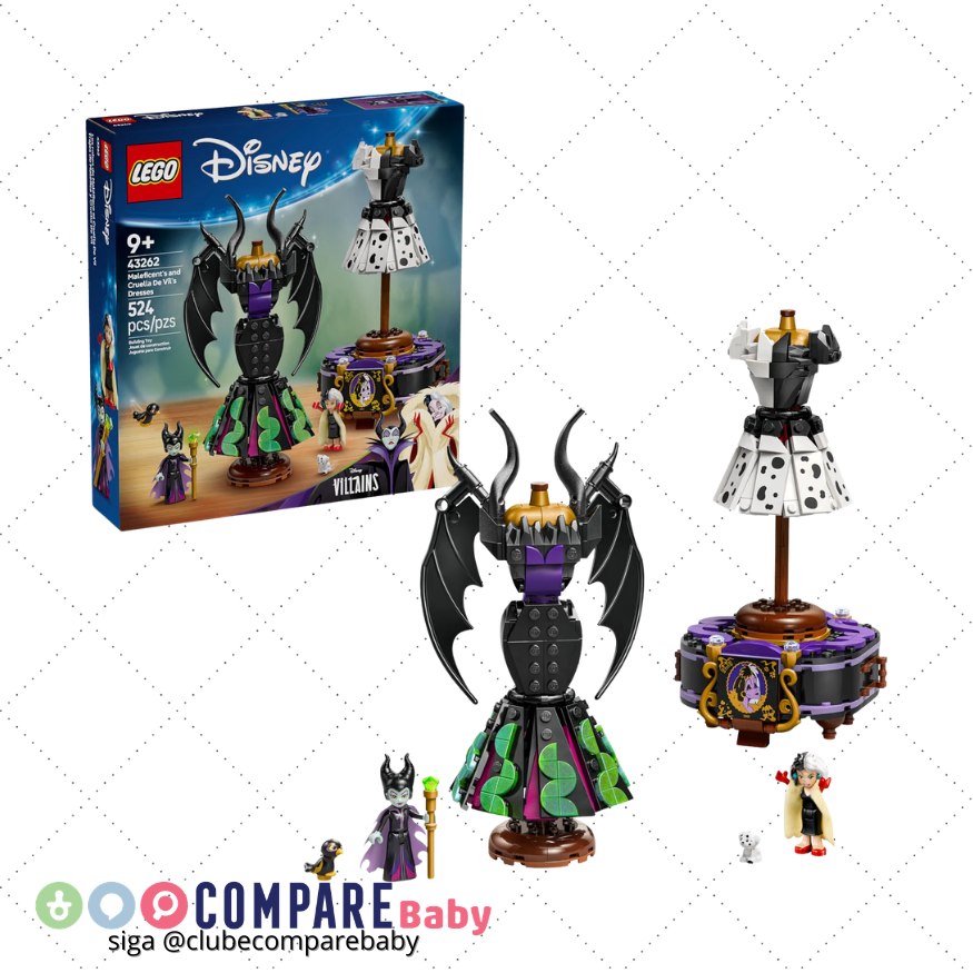 😍 LEGO Disney Classic Vestidos da Malévola e Cruella De Vil 43262 (524 Peças)