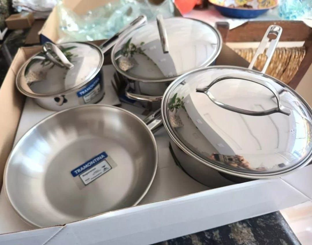 Jogo De Panelas Com 4 Peças Aço Inox Allegra Tramontina