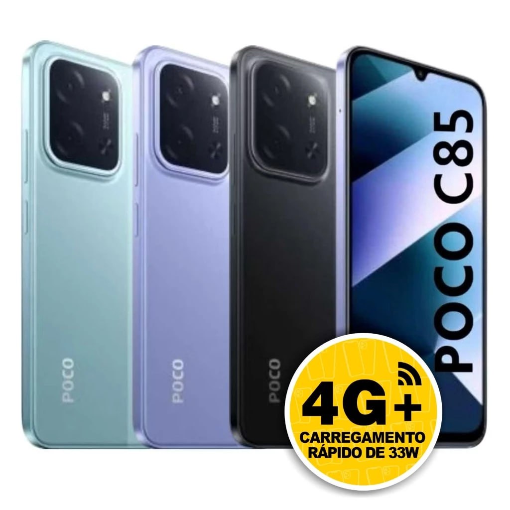 📱Smartphone Xiaomi POCO C85 4G, NFC Tela LCD 6.9", Câmera 50MP, Versão Global Original La