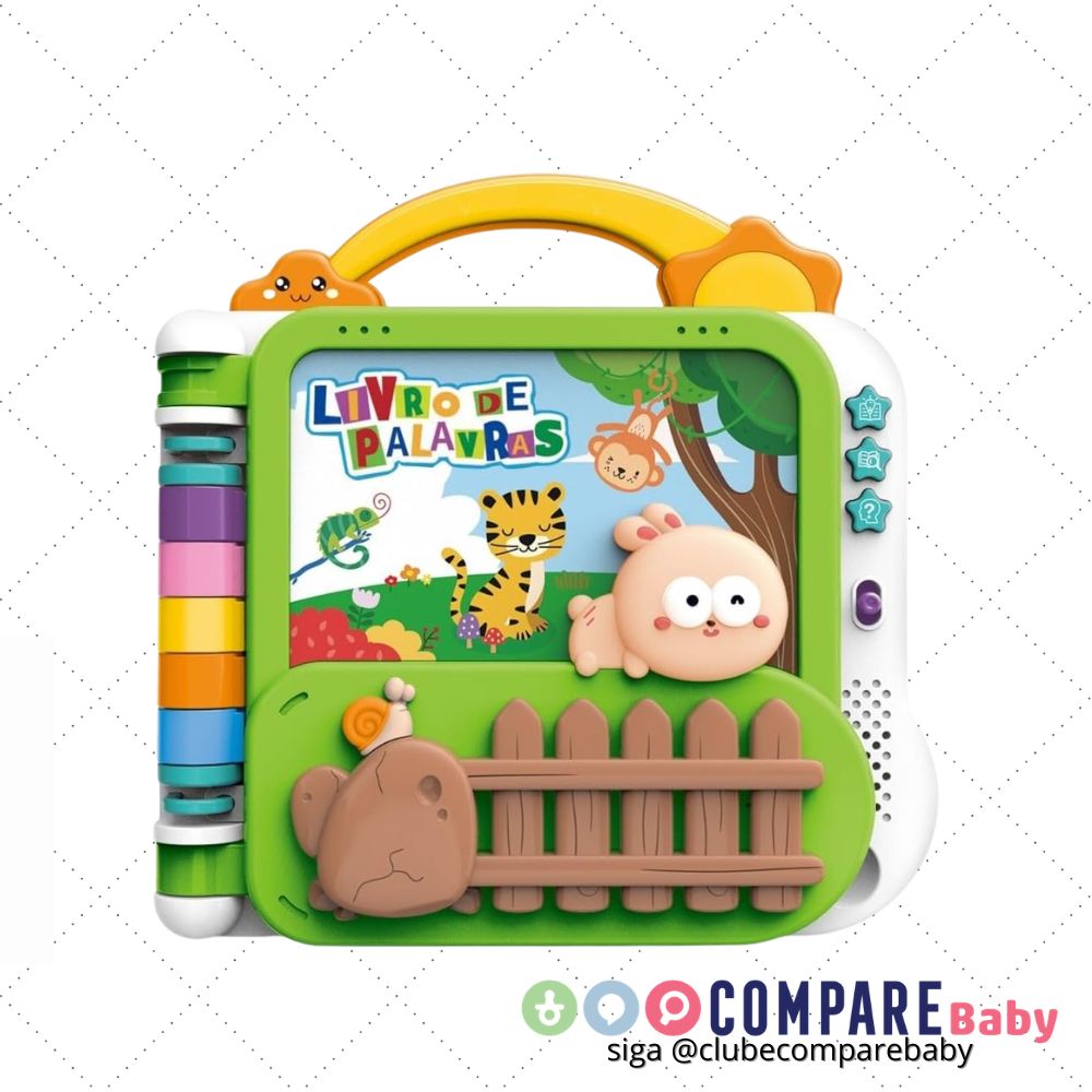 😍 Livro Educativo Interativo de Palavras para Bebê Verde - Maxi Baby