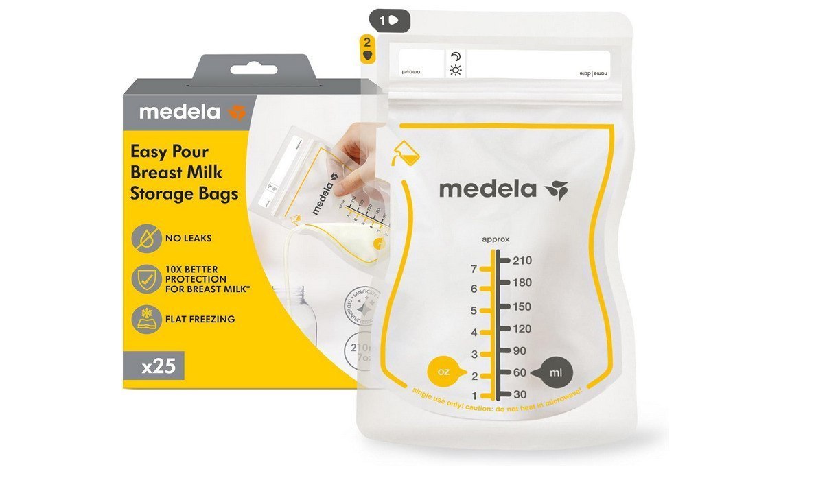🫧 Sacos para Armazenar Leite Materno Easy Pour Medela, 50 unidades, 210ml, Descartáveis,