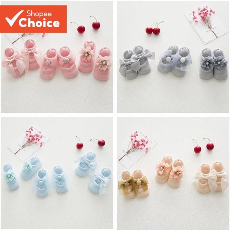 🛍️ Conjunto De Meias Para Bebês Meninas , 3 Pares De Renda Infantil De Algodão 0-12 Meses