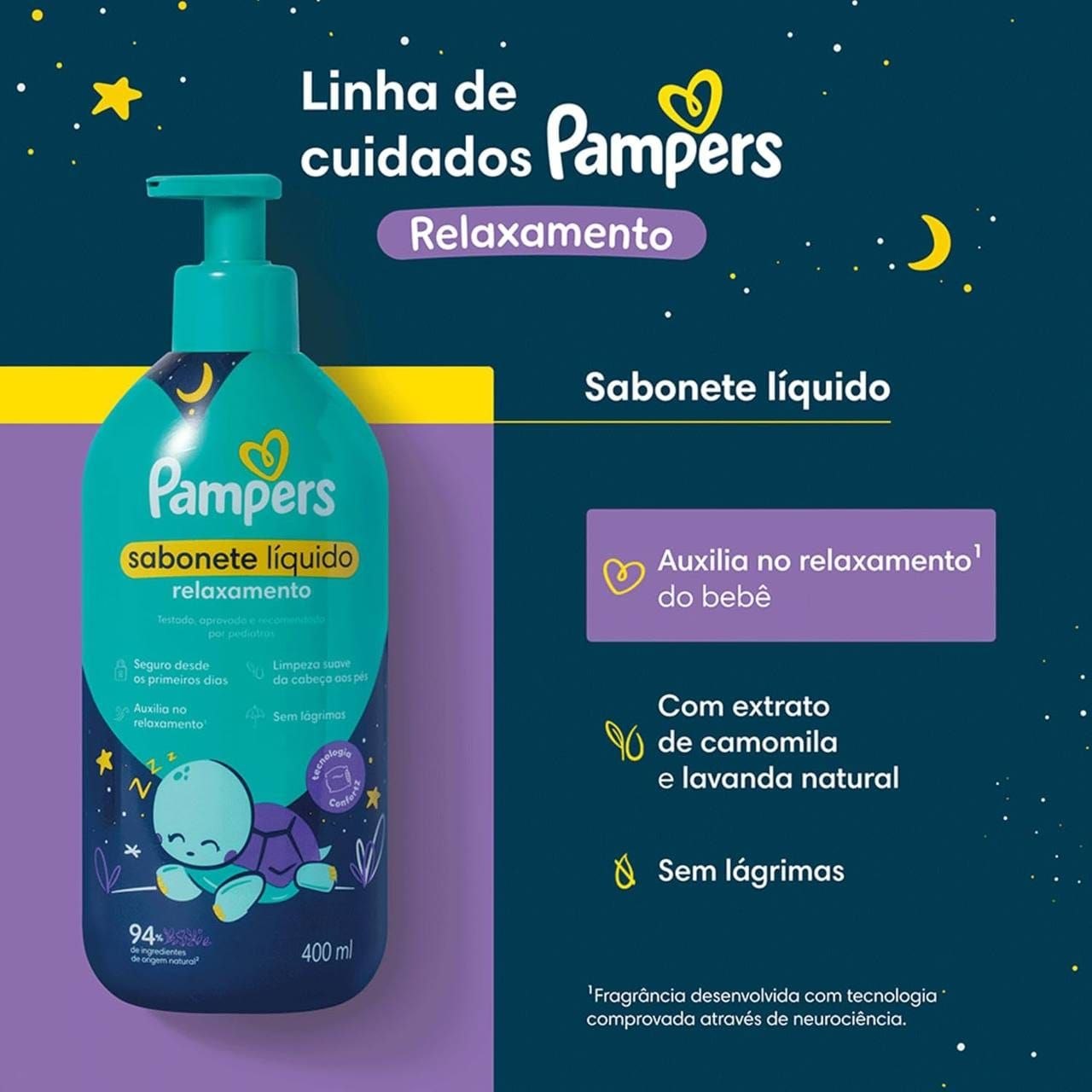Sabonete Pampers líquido Relaxamento 400ml