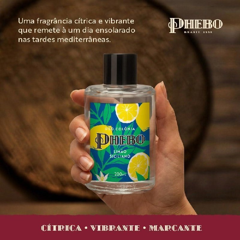 🛍️ PHEBO - Deo Colônia Limão Siciliano 200ml