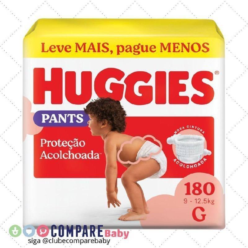 😍 Fralda Pants Huggies Proteção Acolchoada Tamanho G 3x60 = 180 unidades