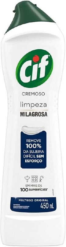 🛍️ Cif Cremoso Limpeza Milagrosa Remove 100% Da Sujeira 450 Ml