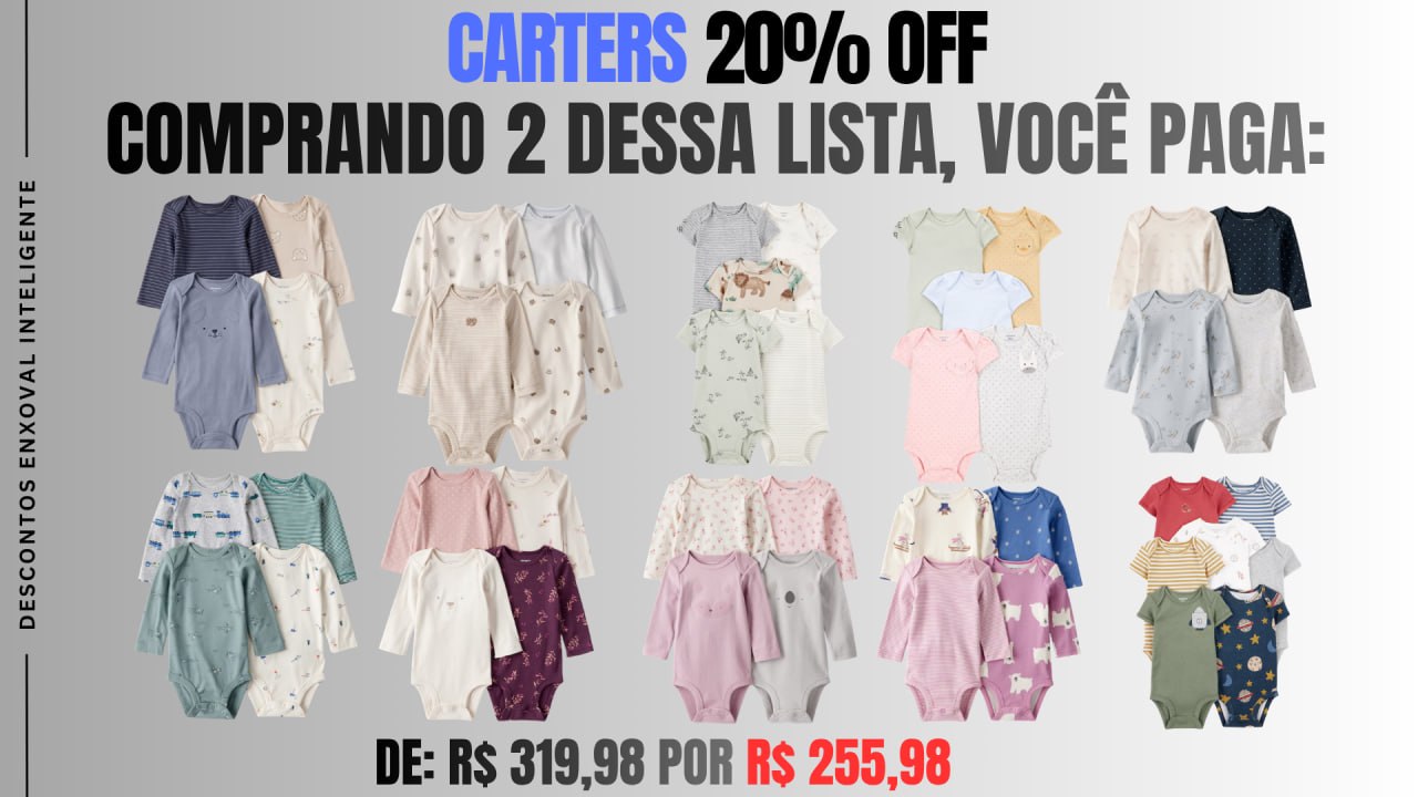 🔴🚨 ANIVERSÁRIO CARTER’S | 20% OFF EXTRA NOS BODIES! 🚨🔴