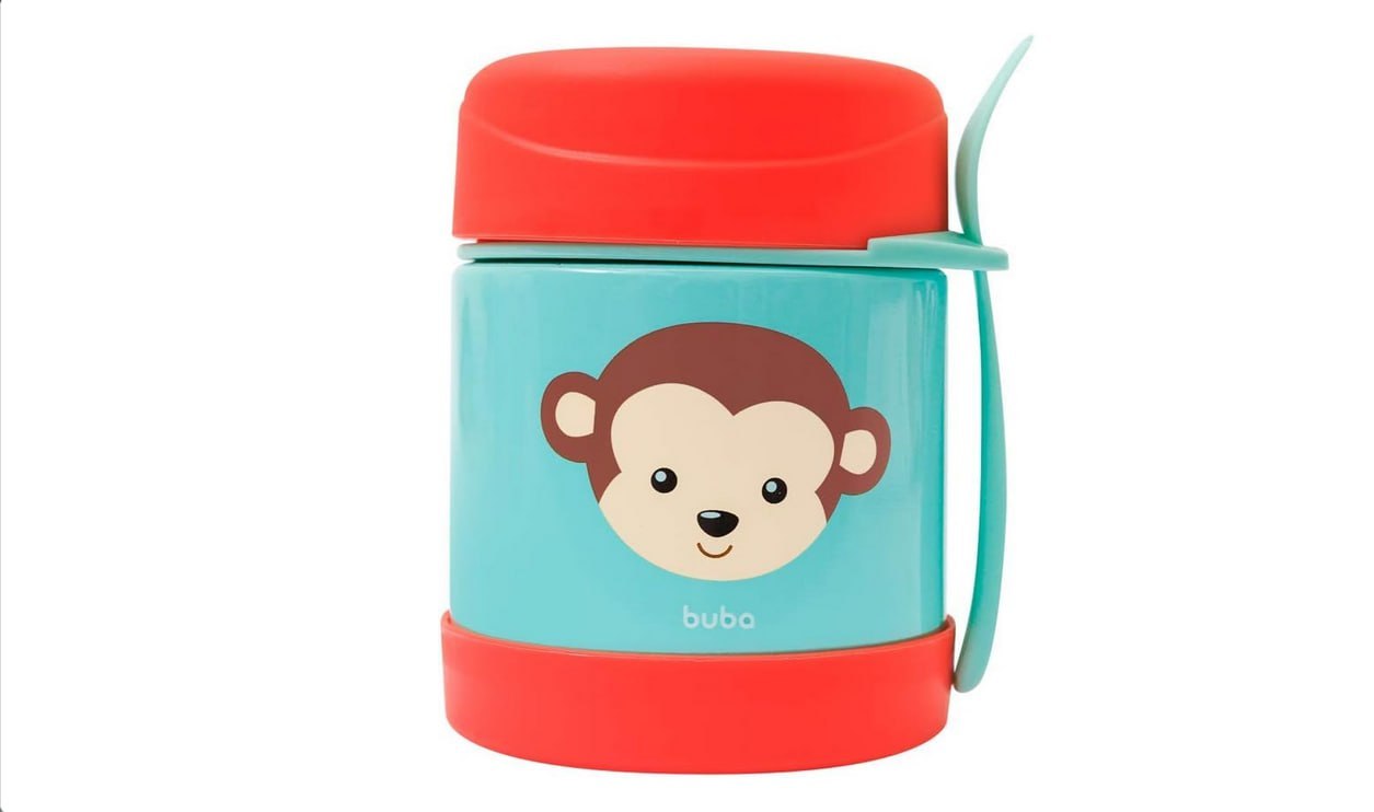 🫧  Buba Pote Termico Animal Fun - Macaco Buba Colorido