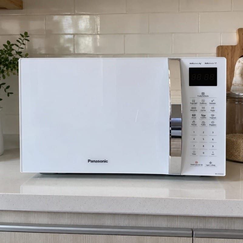 Microondas Panasonic Dupla Refeição 34l Branco Nn-st65lwru