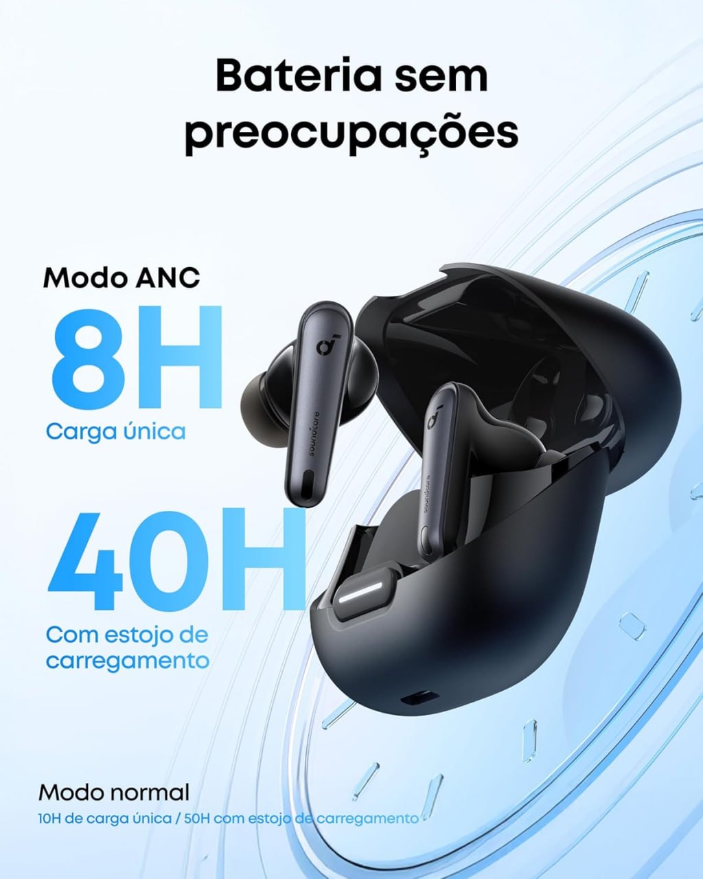 🎧 50H DE BATERIA LONGE DO CARREGADOR