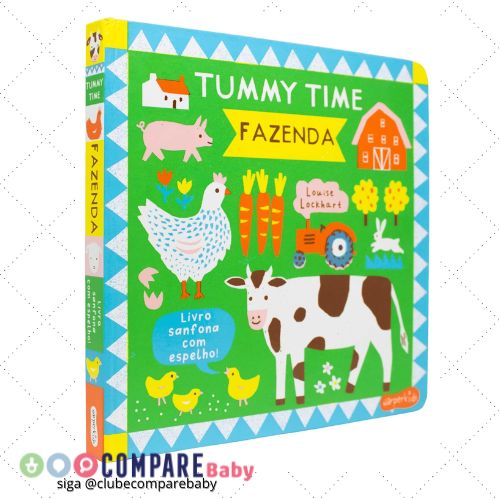 😍 Tummy Time: Fazenda – Um livro ilustrado, sanfonado e com espelho para bebês Capa dura