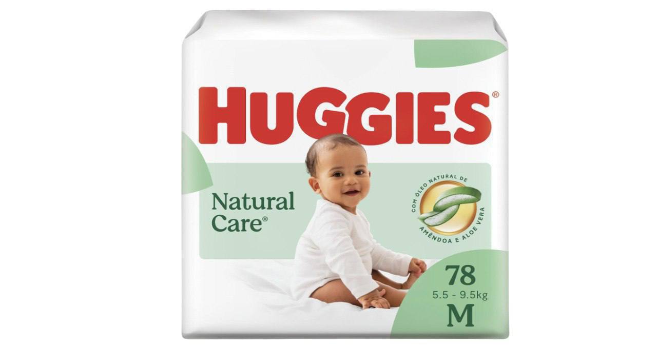 🫧 Huggies Fralda Descartável Premium Natural Care M - 78 Un