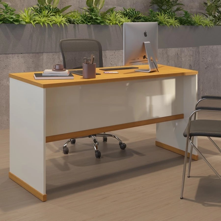 🪑Mesa Escrivaninha de Escritório Office Tampo MDP 25mm Largura 136cm Berlin