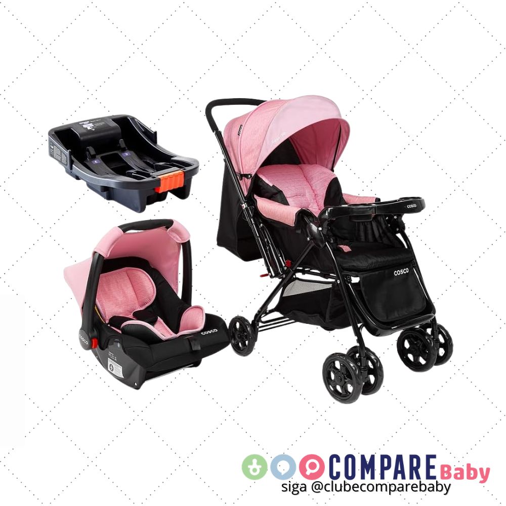 😍 Travel System Cosco Kids, Reverse Trio, Rosa Rajado