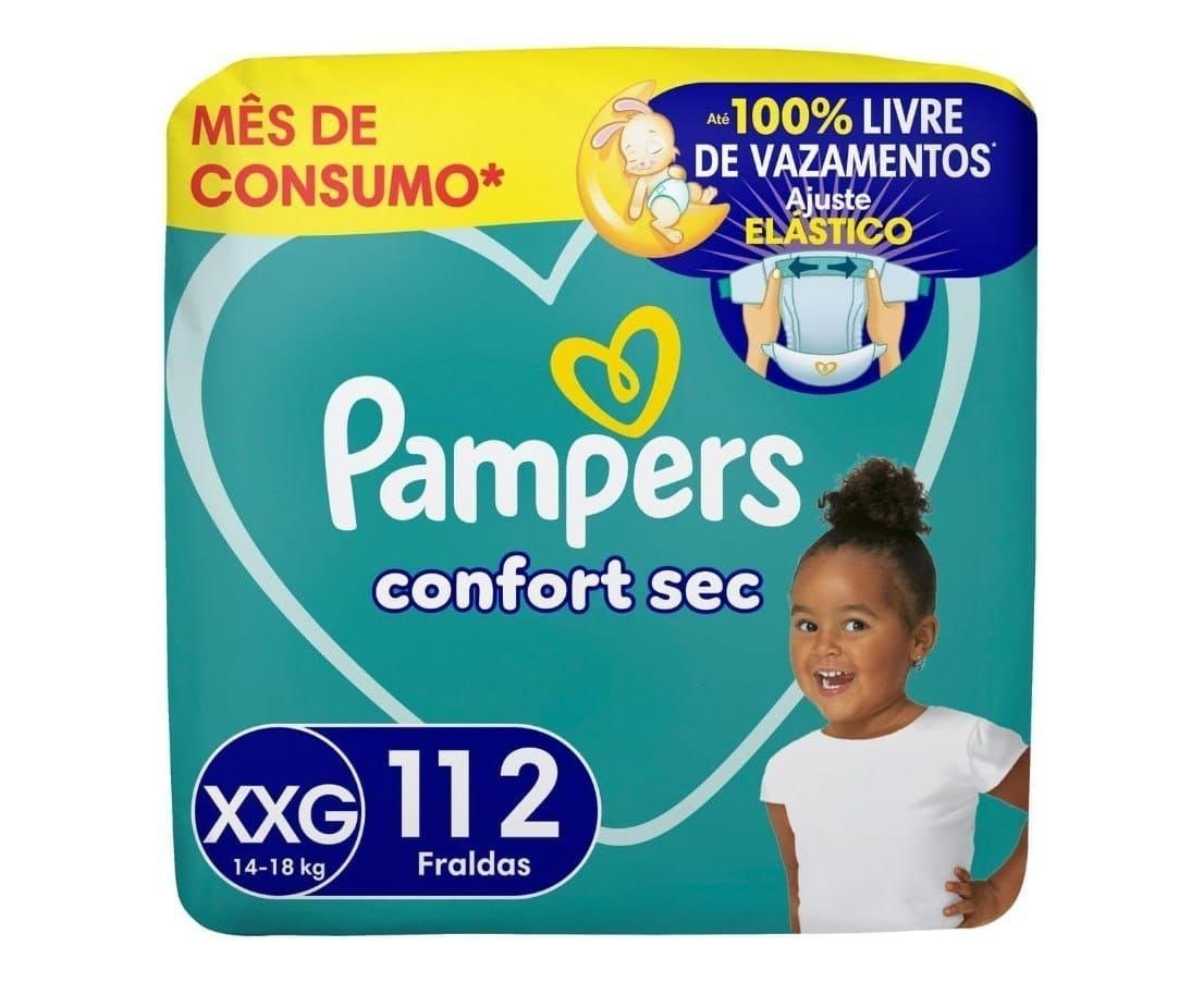 Fralda Pampers Confort Sec XXG 112 unidades