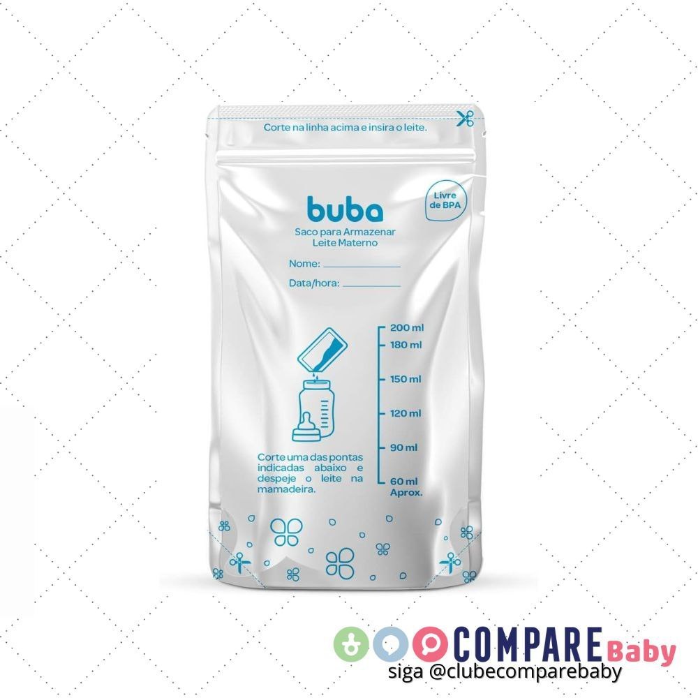 😍 Buba Saco Para Armazenar Leite Materno Branco